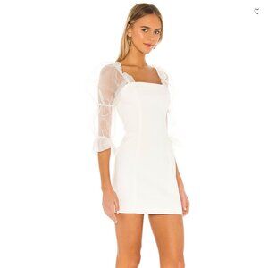 Amanda Uprichard White Tia Organza Sleeve Mini Dress  - Size S